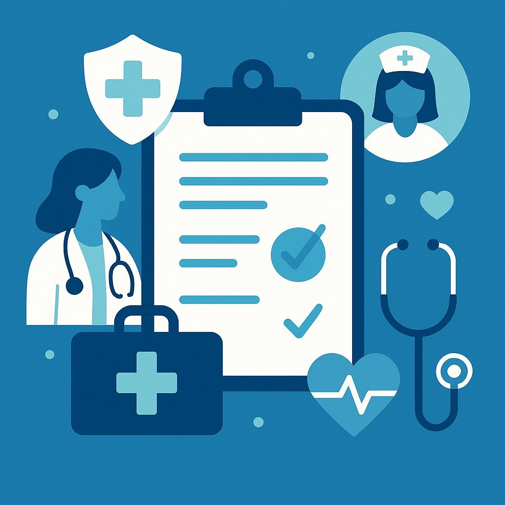 Médico y enfermera ocupacional definiendo el protocolo médico en la empresa